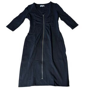 Veronika Maine Black‎ Dress Womens Size 14 Full Zip A-Line Career Sexy Neutral